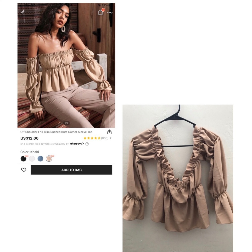 Off shoulder ruched top